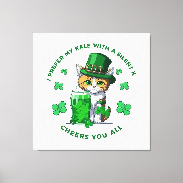 Jag föredrar mitt Kale med ett tyst K-funny öl Äls Canvastryck (Framsida)