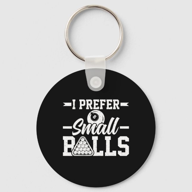 Jag föredrar Small - Funny 8 Boll Player Bassäng B Nyckelring (Framsida)