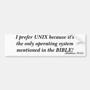 Jag föredrar UNIX Bildekal