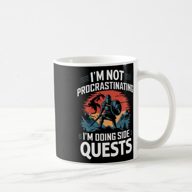 Jag förhalar inte Funny Side Quests Gamer 4  Kaffemugg (Höger)
