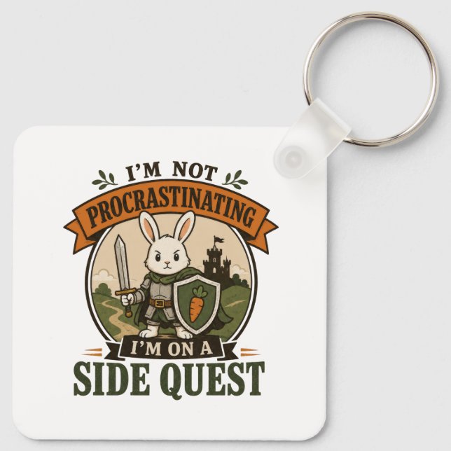 Jag Förhalar Inte Side Quest Rabbit Knight Nyckelring (Baksida)