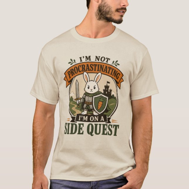 Jag Förhalar Inte Side Quest Rabbit Knight T Shirt (Framsida)