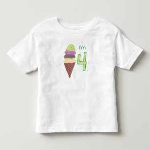Jag förmiddag 4, fyra kammar hem av glass på t-shirt