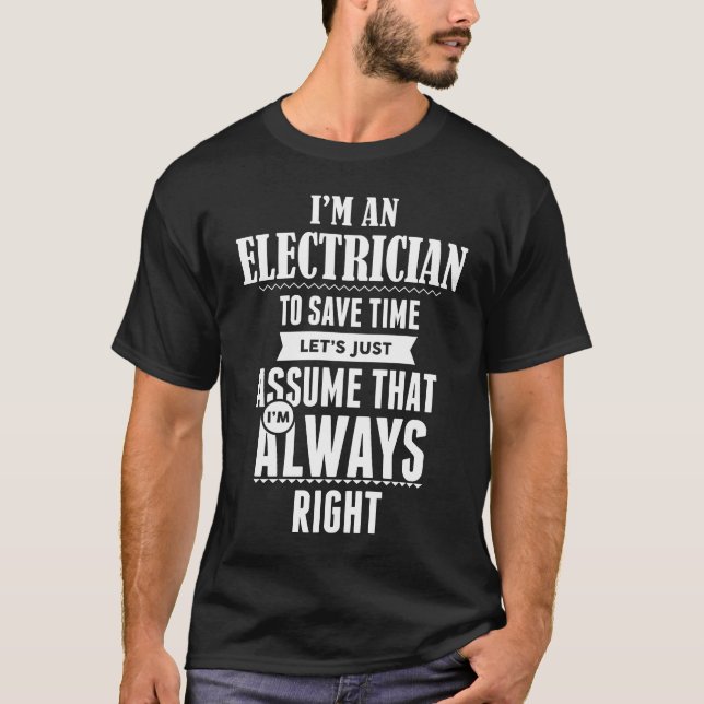 Jag förmiddagen en elektriker som sparar tid, tee (Framsida)