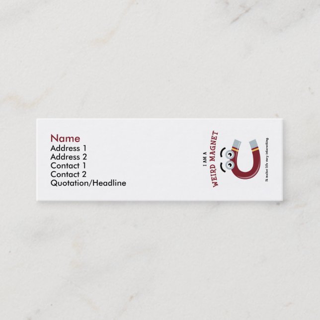 Jag förmiddagen en kuslig magnet profilerar mini visitkort (Framsida)