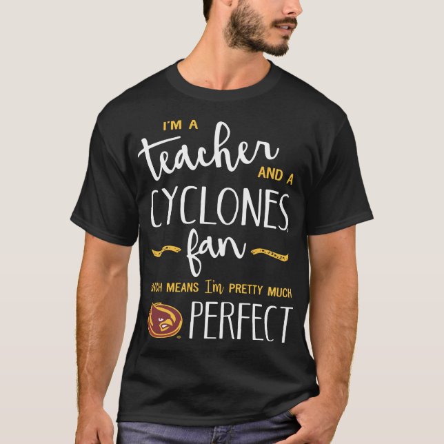 jag förmiddagen en lärare och cyclones fläktar t shirt (Framsida)