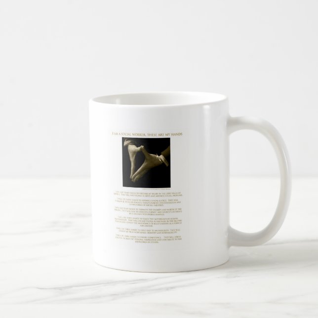 Jag förmiddagen en socialarbetare, dessa är min kaffemugg (Höger)