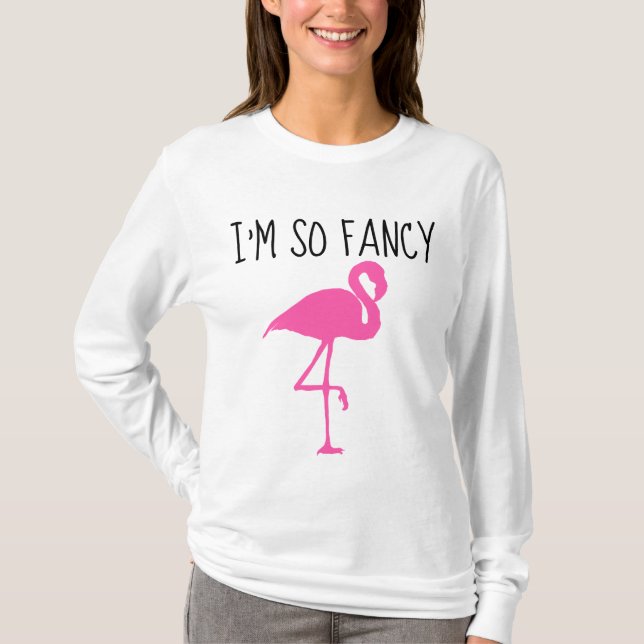Jag förmiddagen ÖNSKAR SÅ, ROSA FLAMINGOT-tröja T Shirt (Framsida)