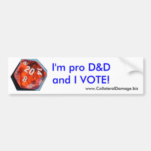 Jag förmiddagen pro D&D och JAG RÖSTAR Bildekal