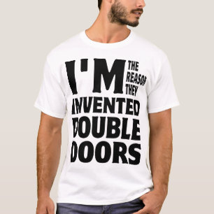 Jag förmiddagen resonera dem uppfann dubbla dörr t-shirt