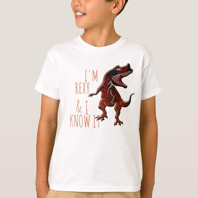 Jag förmiddagen Rexy och jag vet den den roliga T-shirt (Framsida)