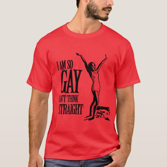 Jag förmiddagen så bögen mig kan inte tänka t shirt (Framsida)