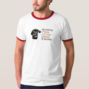 Jag förmiddagen som ha på sig en tacky jultröja t-shirt
