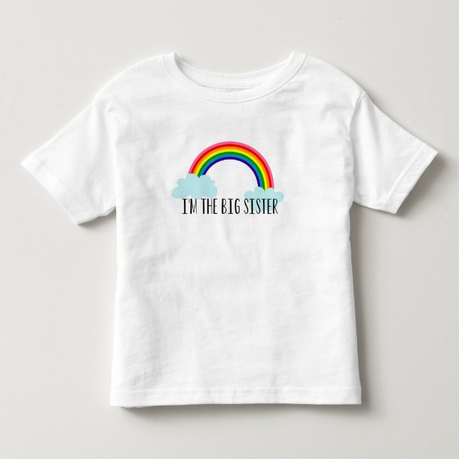 Jag förmiddagen storasysterregnbågen stultar t shirt (Framsida)
