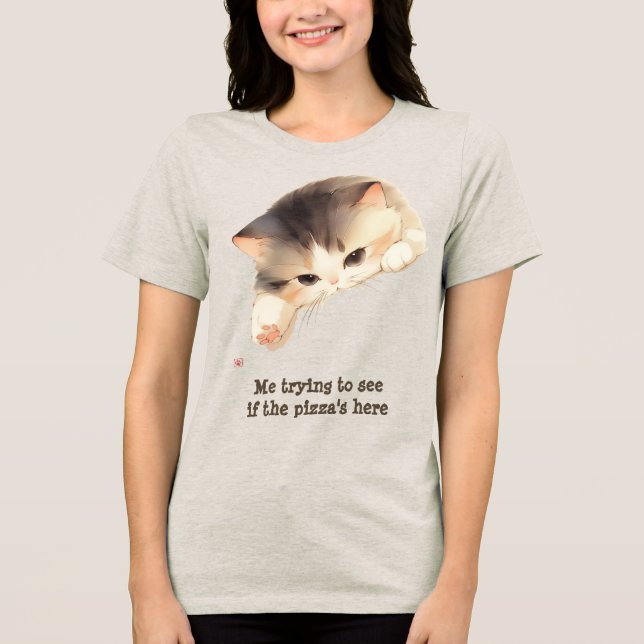 Jag försöker se om Pizza är här T Shirt (Framsida)