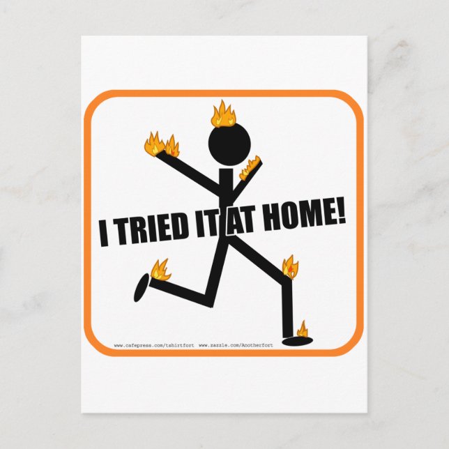 Jag försökte hemma! vykort (Framsida)