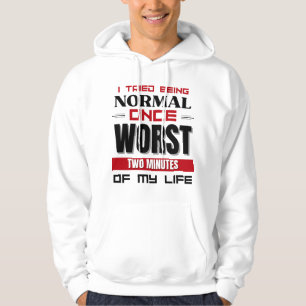 Jag försökte vara normal Gång Humous Sarcastic Quo Hoodie