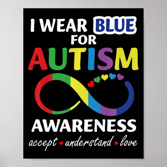 Jag förstår att Bära Blue for Autism Awareness Poster (Framsidan)