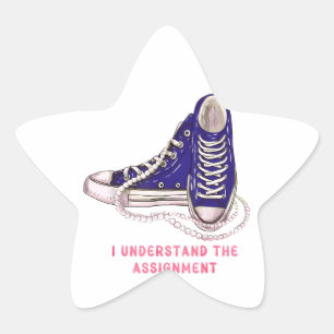 Jag förstår att det är "Assignation Blue Sneakers  Stjärnformat Klistermärke