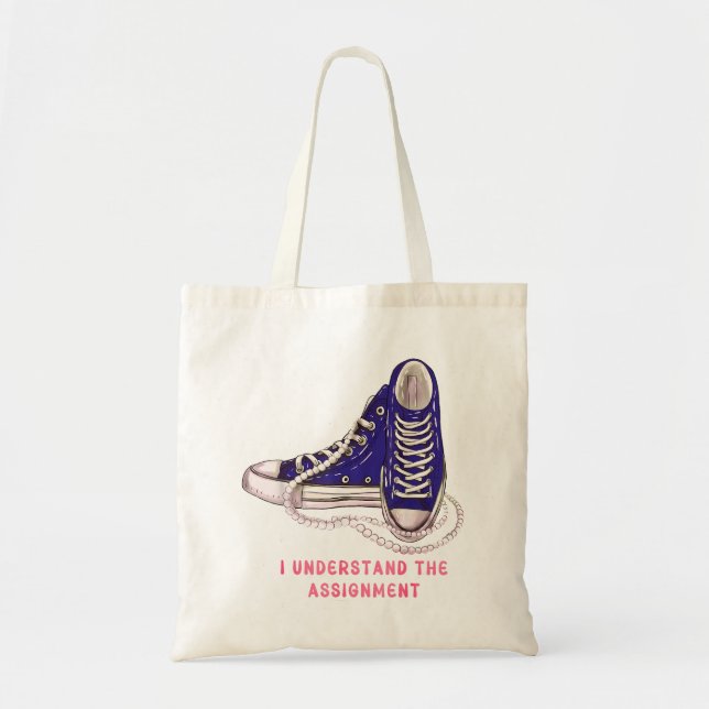 Jag förstår att det är "Assignation Blue Sneakers  Tygkasse (Framsidan)