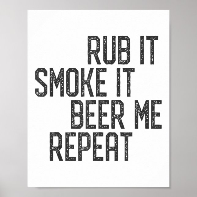 Jag förstör min Kött Bbq Smoker Grillmaster Beer S Poster (Framsidan)