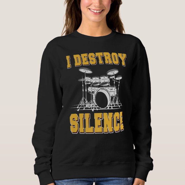 Jag förstör Silence Drum Drummer T Shirt (Framsida)