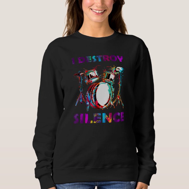 Jag förstör Silence Drummer Drum T Shirt (Framsida)