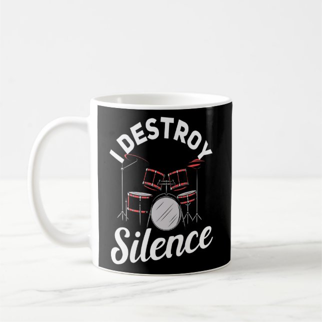Jag förstör Silence Drummer Kaffemugg (Vänster)