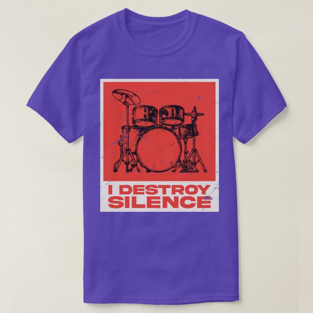 Jag förstör Silence Drummer T Shirt (Design framsida)