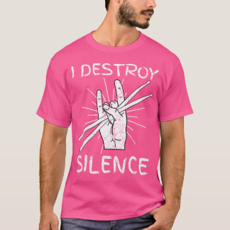 Jag förstör Silence Drums T Shirt Rocker Band Drum