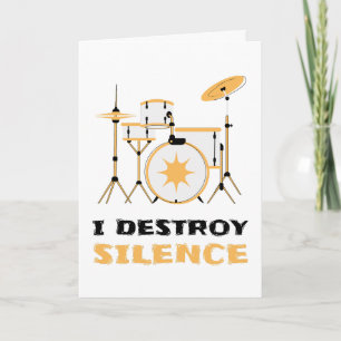 Jag förstör Silence Funny Drummer Kort