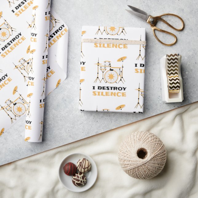 Jag förstör Silence Funny Drummer Presentpapper (Hantverk)