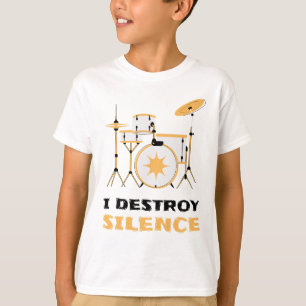 Jag förstör Silence Funny Drummer T Shirt