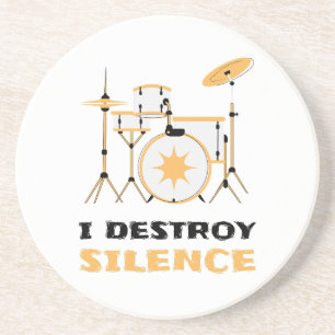 Jag förstör Silence Funny Drummer Underlägg