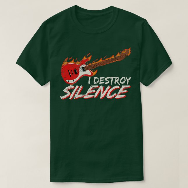Jag förstör Silence Funny Electric Guitar Player G T Shirt (Design framsida)