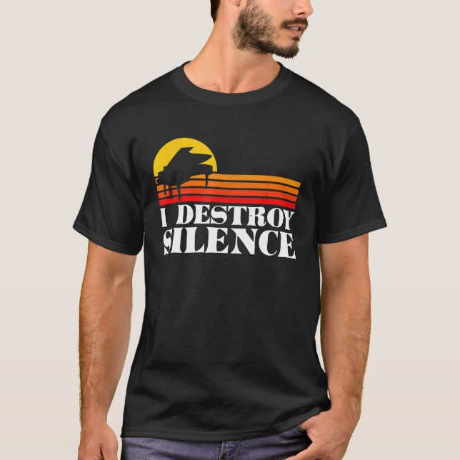 Jag förstör Silence Piano 1 T Shirt (Framsida)