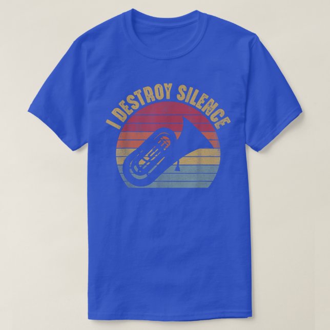 Jag förstör Silence Tuba Player Marching Band Funn T Shirt (Design framsida)
