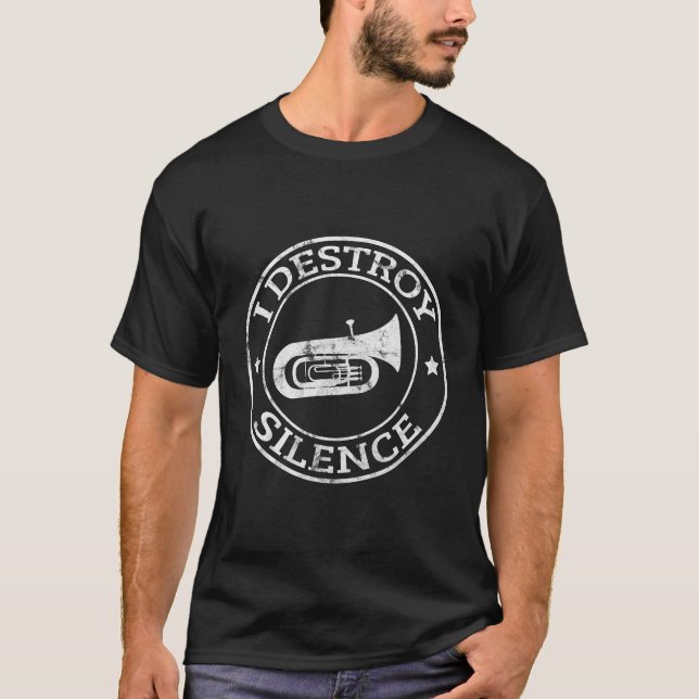 Jag förstör Silence Tuba Trumpet Player Brass Marc T Shirt (Framsida)