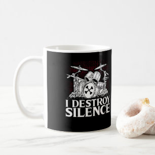 Jag förstör tyst Drummer Musician Drumsticks Kaffemugg