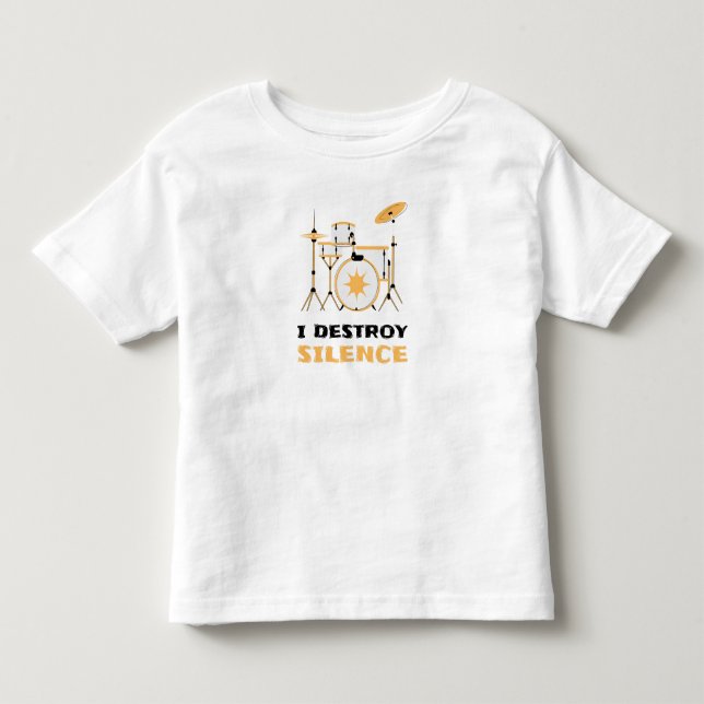 Jag Förstör Tystnad Rolig Trummis T Shirt (Framsida)