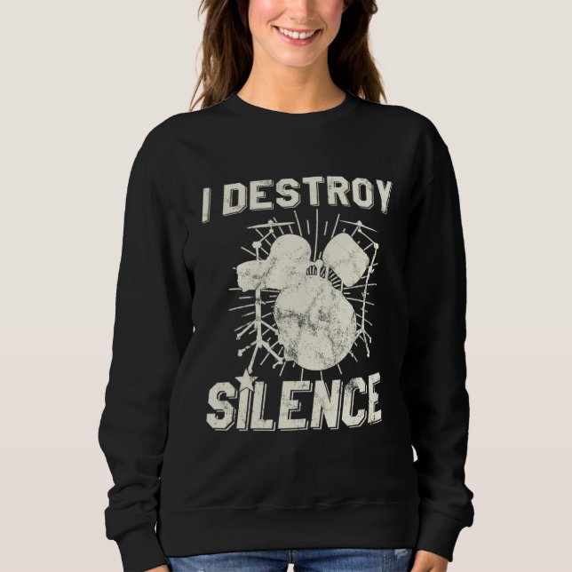 Jag förstör tystnad trummis t shirt (Framsida)