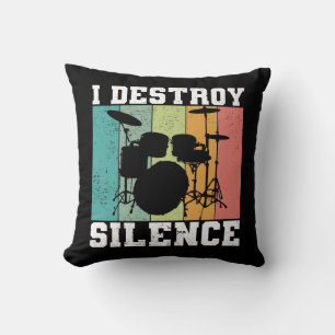 Jag förstör Vintagen Drummer Retro för tystnad. Kudde