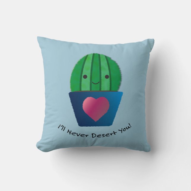Jag förtjänar aldrig Cactus Kudde (Framsida)