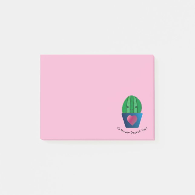 Jag förtjänar aldrig Cactus Post-it Block (Framsida)