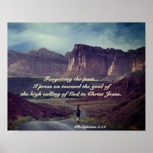 Jag fortsätter mot målet Filippinerna 3:14 Bibel Poster