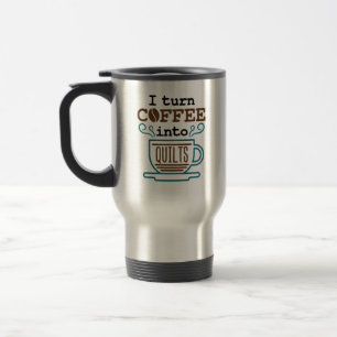 Jag förvandlar kaffe till Quilts Funny Quilter Resemugg