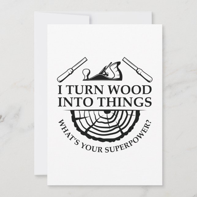 Jag Förvandlar Trä Till Saker Tack Kort (Framsida)