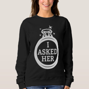Jag frågade hennes matchande Förlovning Ny gifta B T Shirt
