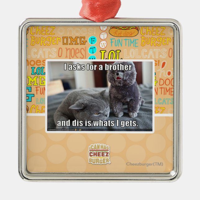 Jag frågar för en broder julgransprydnad metall (Framsidan)