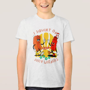 Jag frågar om Juicy Wieners Vuxen humor Funny _2 T Shirt